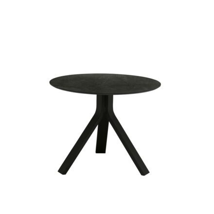 Stern "Freddie" Beistelltisch, Gestell Aluminium schwarz matt, Tischplatte HPL dark marble, Ø 60 cm, Höhe 48 cm