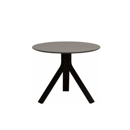 Stern "Freddie" Beistelltisch, Gestell Aluminium schwarz matt, Tischplatte HPL uni grau, Ø 60 cm, Höhe 48 cm