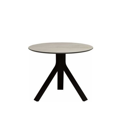 Stern "Freddie" Beistelltisch, Gestell Aluminium schwarz matt, Tischplatte HPL Zement hell, Ø 60 cm, Höhe 48 cm