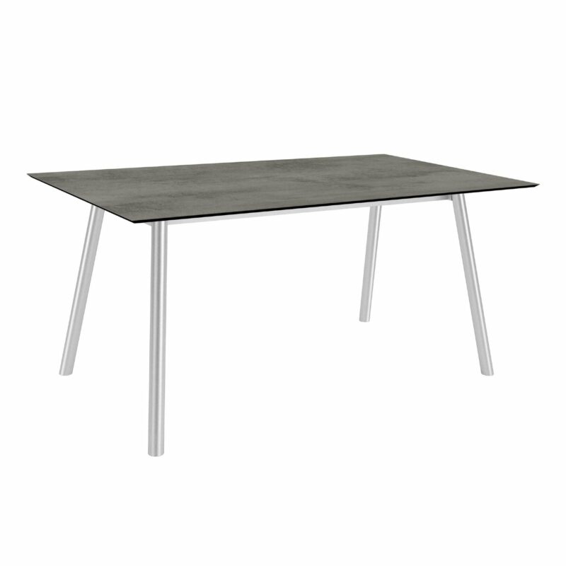 Stern Tisch "Interno", Größe 180x100cm, Edelstahl, Rundrohr, Tischplatte HPL Zement