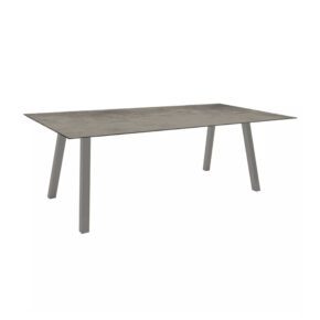 Stern Tisch "Interno", Größe 220x100cm, Alu graphit, Vierkantrohr, Tischplatte HPL Zement