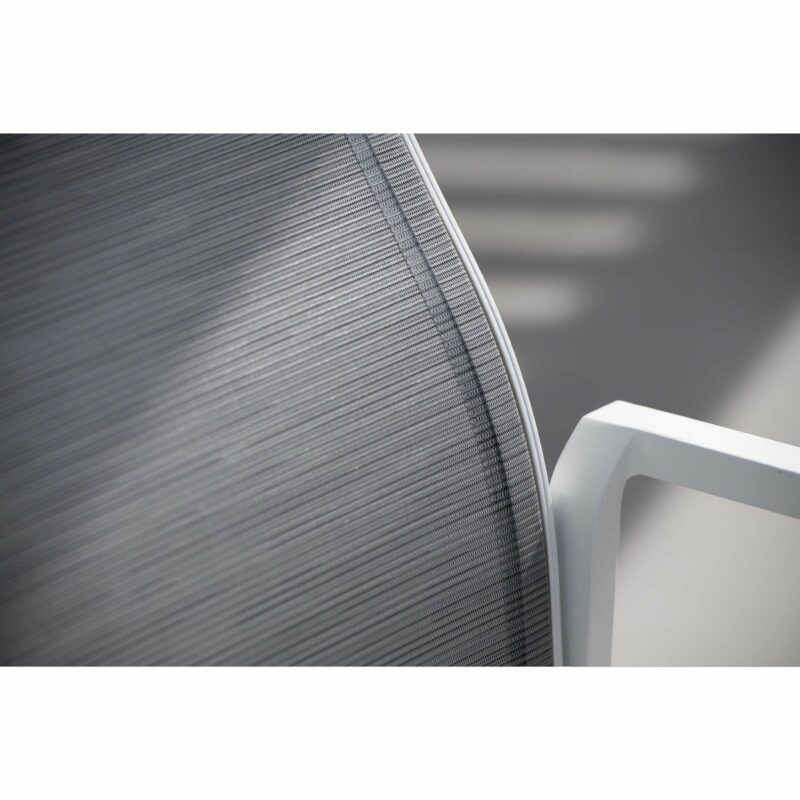 Stern Stapelsessel "Kari", Gestell Aluminium weiß, Textilgewebe silber