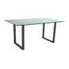 Stern Kufentisch, Gestell Aluminium anthrazit, Tischplatte HPL Nordic green, Tischgröße: 160x90 cm