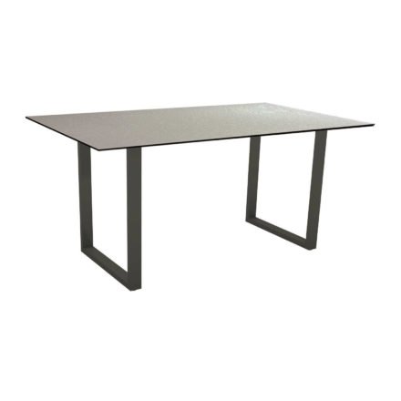 Stern Kufentisch, Gestell Aluminium anthrazit, Tischplatte HPL Uni grau, Tischgröße: 160x90 cm