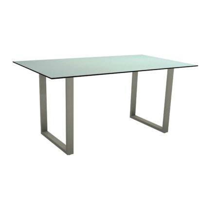 Stern Kufentisch, Gestell Aluminium graphit, Tischplatte HPL Nordic green, Tischgröße: 160x90 cm