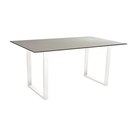 Stern Kufentisch, Gestell Aluminium weiß, Tischplatte HPL Uni grau, Tischgröße: 160x90 cm