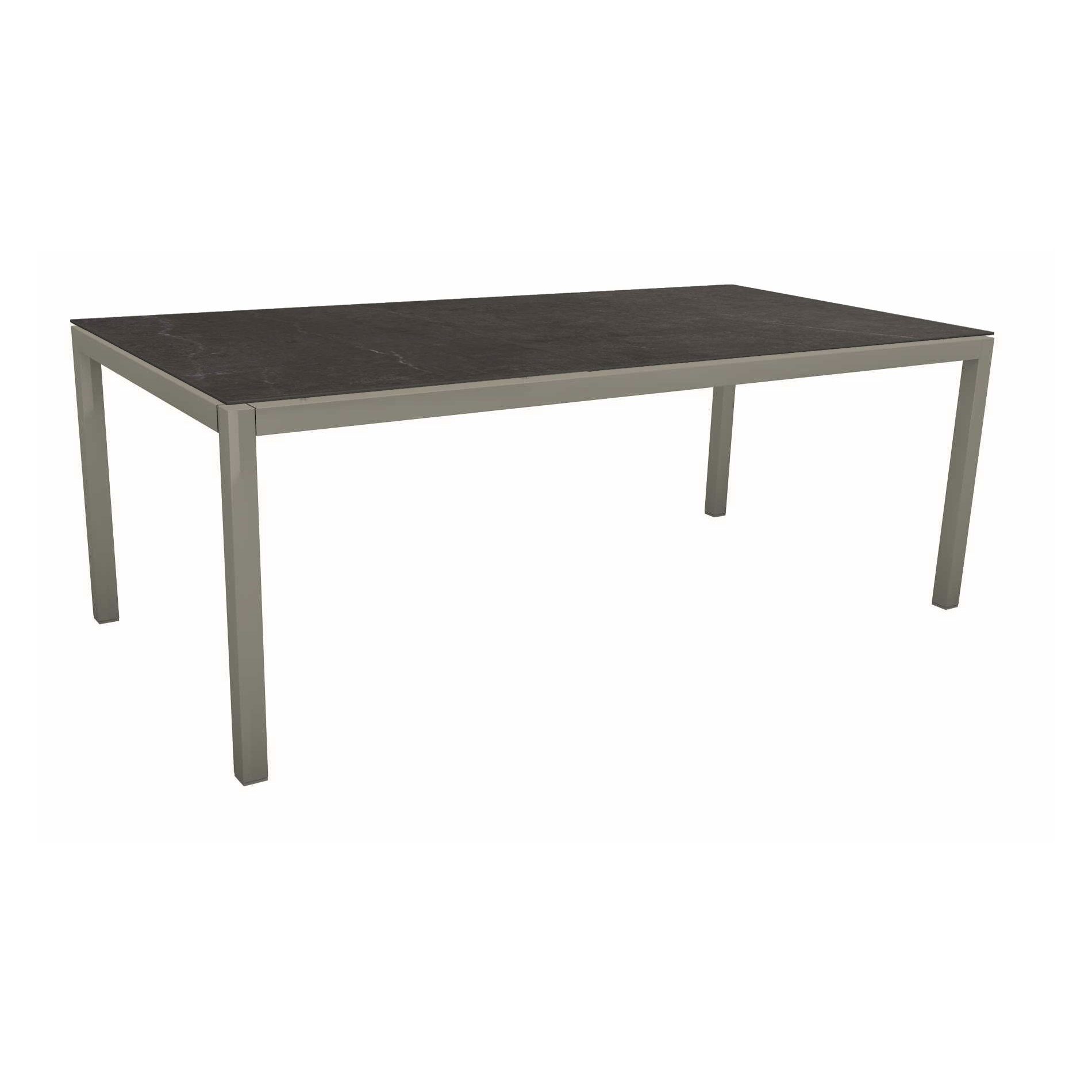 Stern Tischsystem, Gestell Aluminium graphit, Tischplatte Dekton Lava anthrazit, 200x100 cm