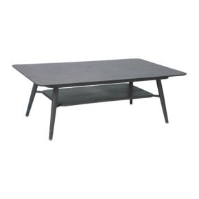 Loungetisch 130x80 cm "Vanda" der Marke Stern, Aluminiumgestell anthrazit, HPL Tischplatte Dark Marble