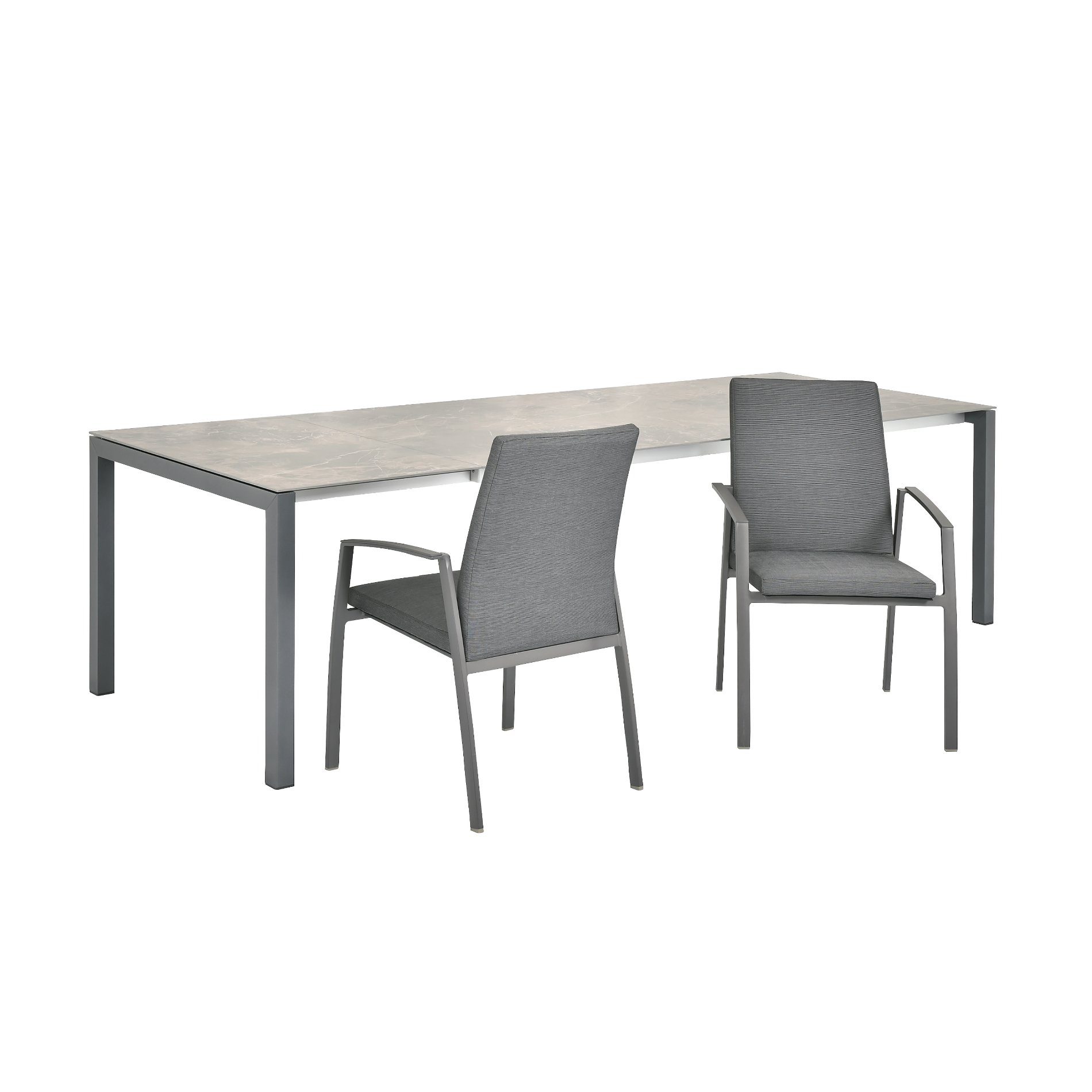 SIT Mobilia "Manhattan" Ausziehtisch Aluminium/Dekton mit Dreheinlage