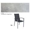 Stern Gartenmöbel-Set "Evoee", Gestelle Aluminium graphit, Tischplatte HPL Vintage Stone, Sitz- und Rückenfläche Textilgewebe silbergrau, Armlehnen anthrazit