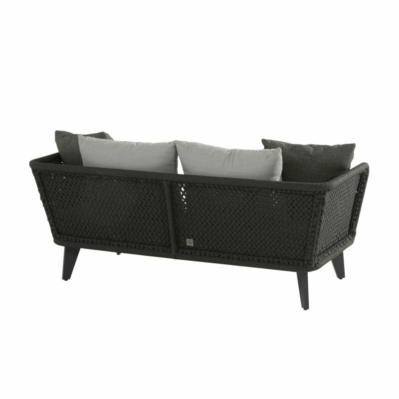 4Seasons Outdoor Loungesofa "Belize" inkl. 3 Kissen & 2 Dekokissen, Gestell Aluminium anthrazit, Rope schwarz
