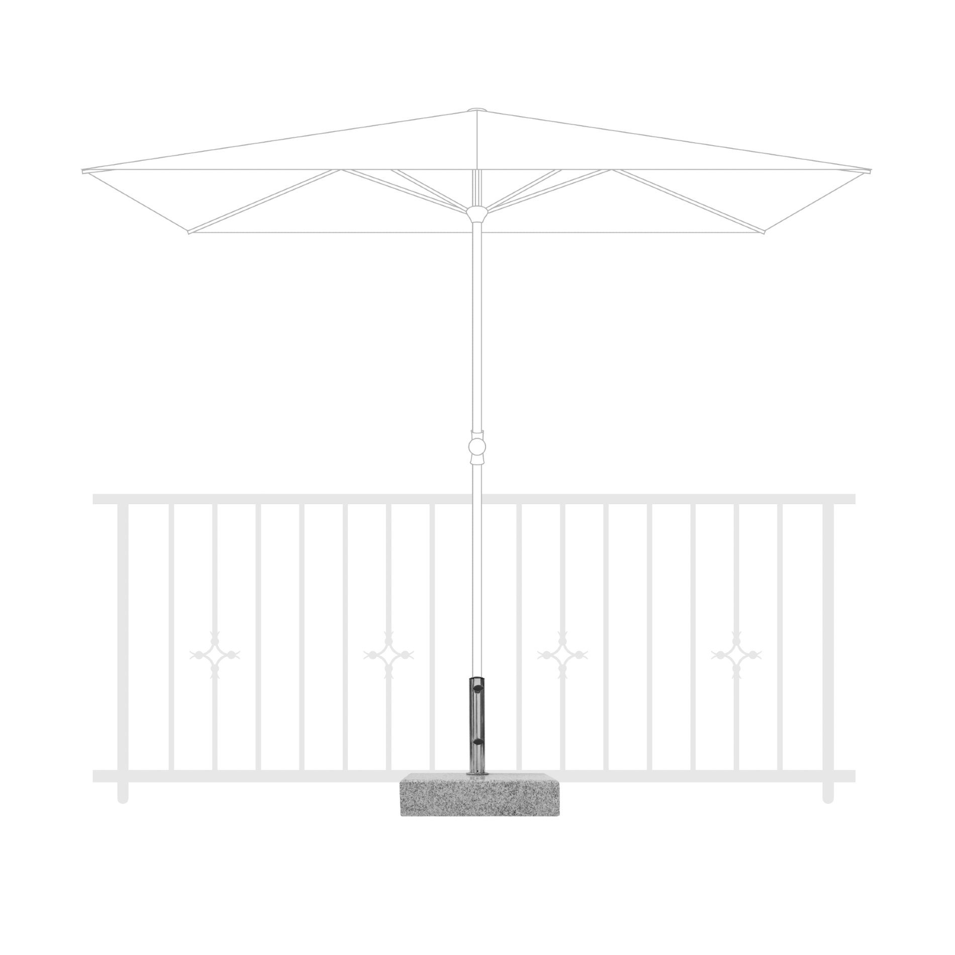 Doppler Balkon-Granitsockel, 25 kg, für Sonnenschirm "ACT", 220x130 cm