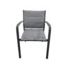 Home Islands "Luis" Stapelsessel, Gestell Aluminium charcoal, Sitz-& Rückenfläche Textilgewebe silver black wattiert