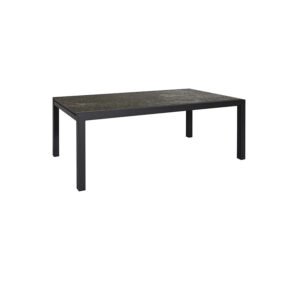 Jati&Kebon Ausziehtisch "Livorno", Alu eisengrau, Tischplatte HPL Granit dunkelgrau