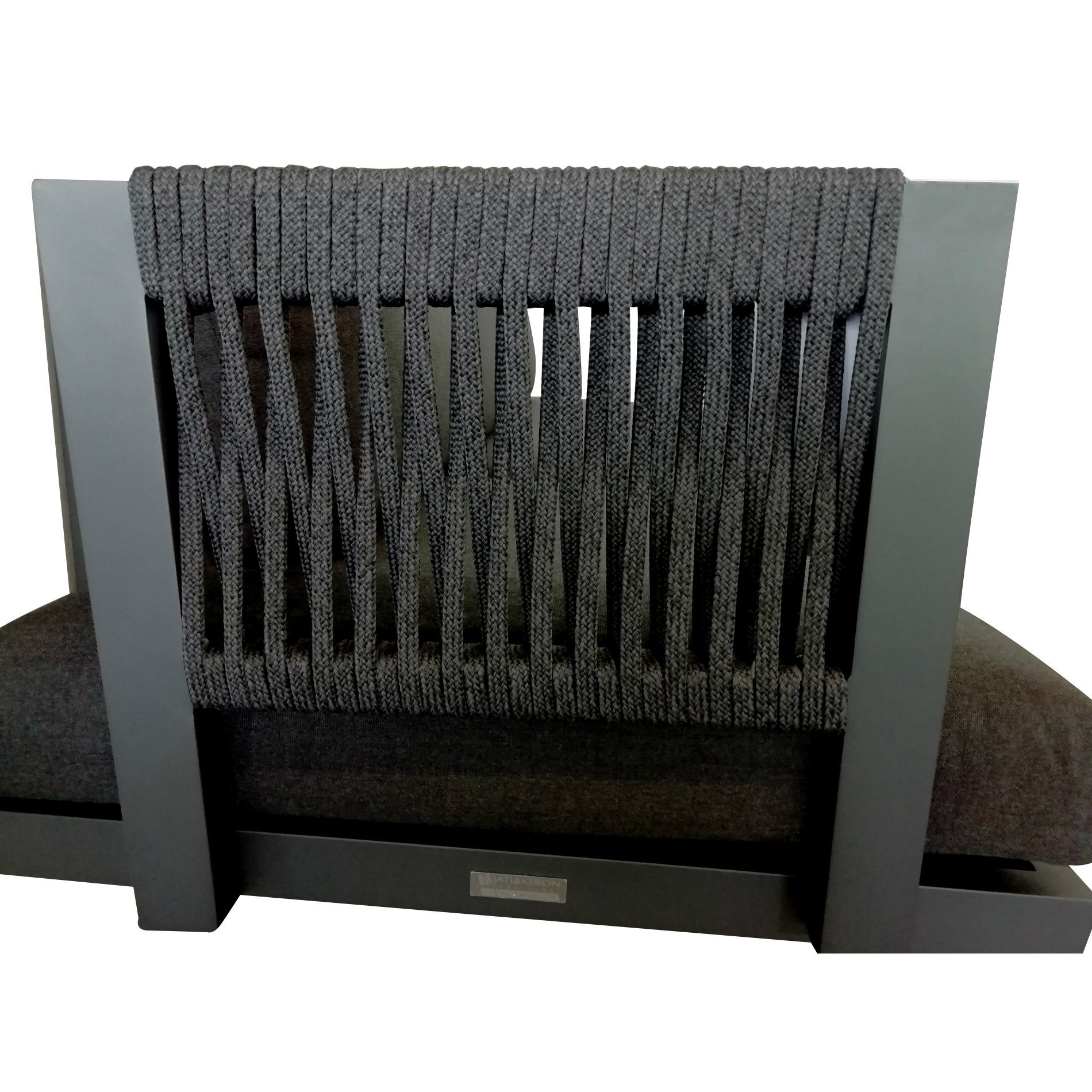 Jati&Kebon Rücken-/Armlehne für Liege bzw. 1-Sitzermodul "Rao Rope", Gestell Aluminium eisengrau (fällt im Original dunkler aus), Rope charcoal black