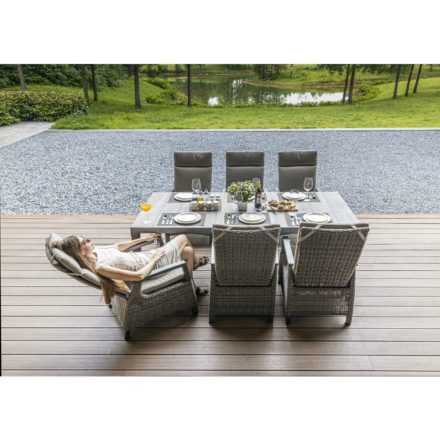Siena Garden Gartenmöbel-Set mit Dining-Sessel "Corido" und Gartentisch "Silva" 220x100 cm, Aluminium matt-anthrazit