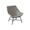 Hartman Lounge Chair "Delphine", Gestell Aluminium Carbon Black, Geflecht Black&White