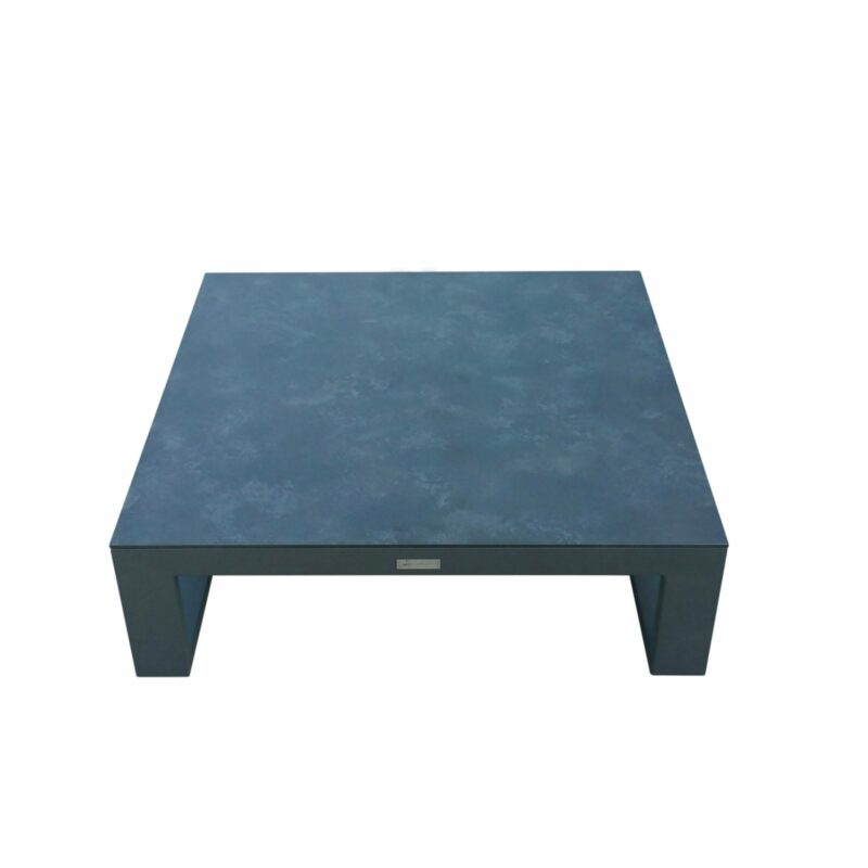 Jati&Kebon Loungetisch/Ecktisch "Virginia", Gestell Aluminium eisengrau, Platte HPL nero, 85x85 cm