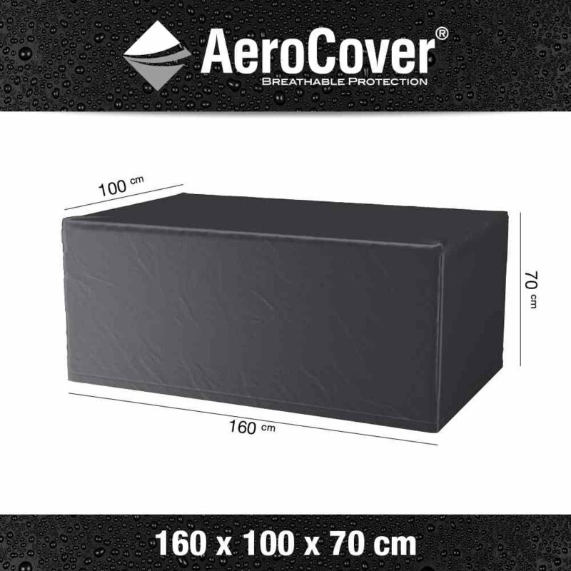 AeroCover Schutzhülle für Gartentisch – 160x100 cm, Höhe 70 cm