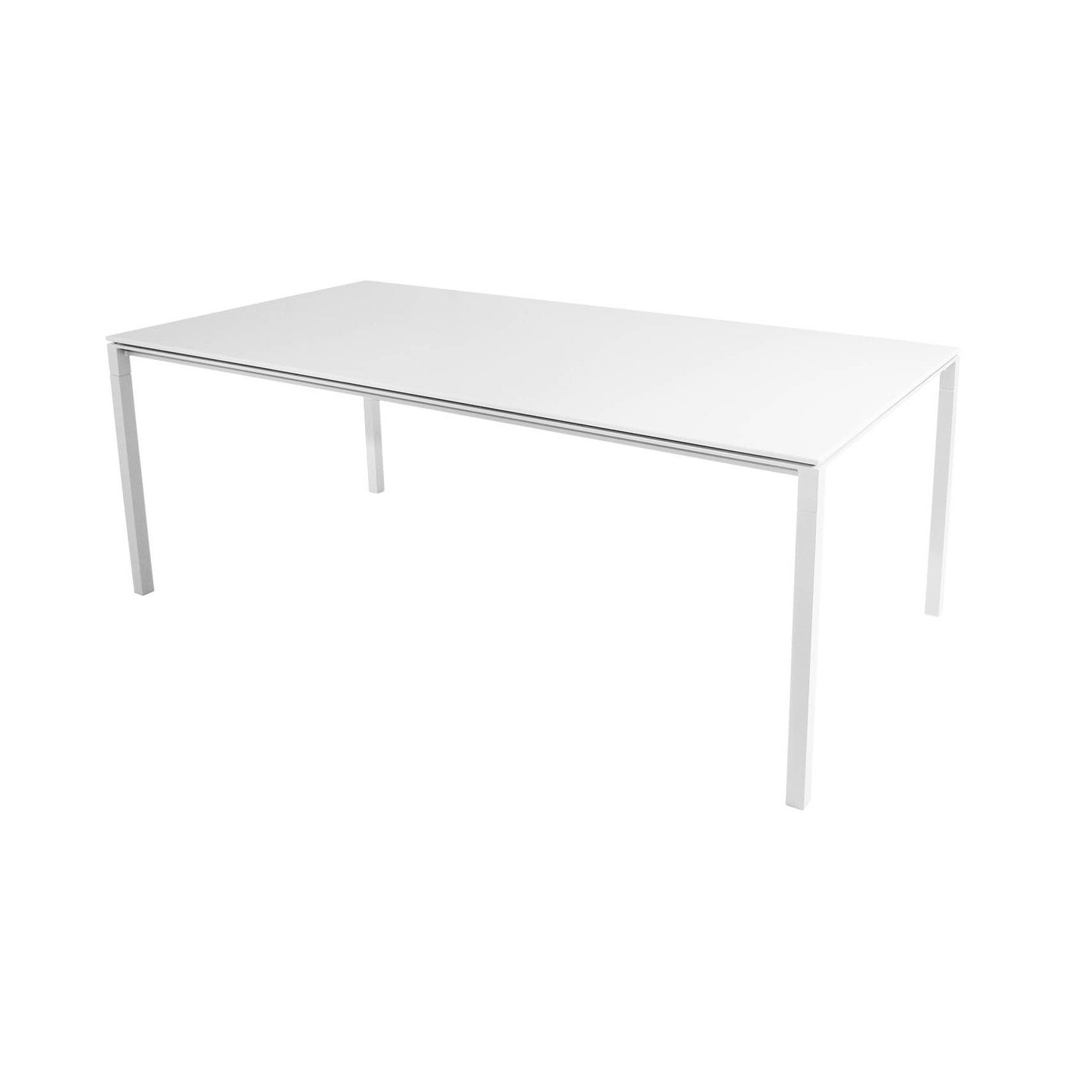 Cane-line Gartentisch "Pure", Gestell Aluminium weiß, Tischplatte HI-Core weiß, 200x100 cm