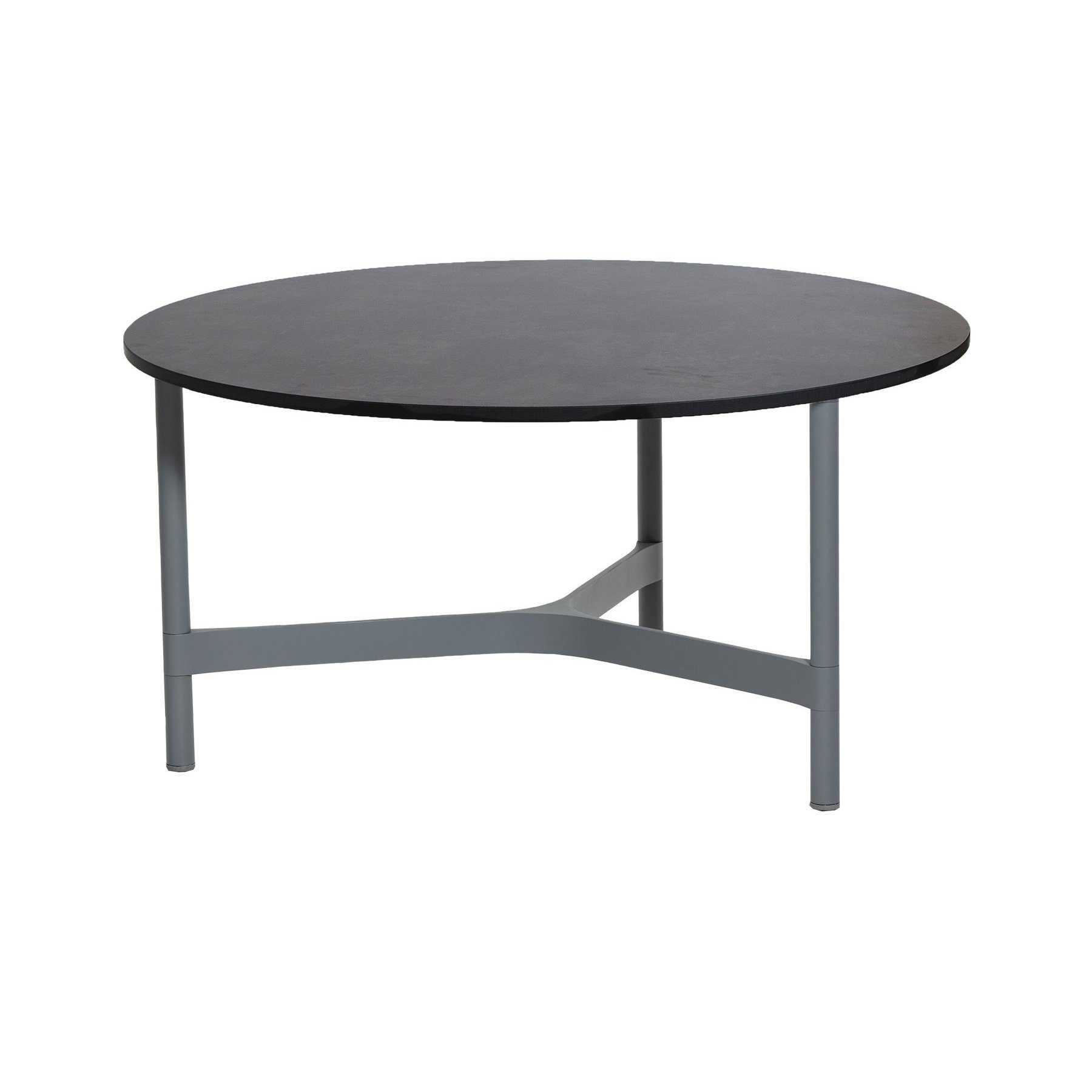 Cane-line "Twist" Loungetisch, groß, Gestell Aluminium hellgrau, Tischplatte HPL dark grey structure