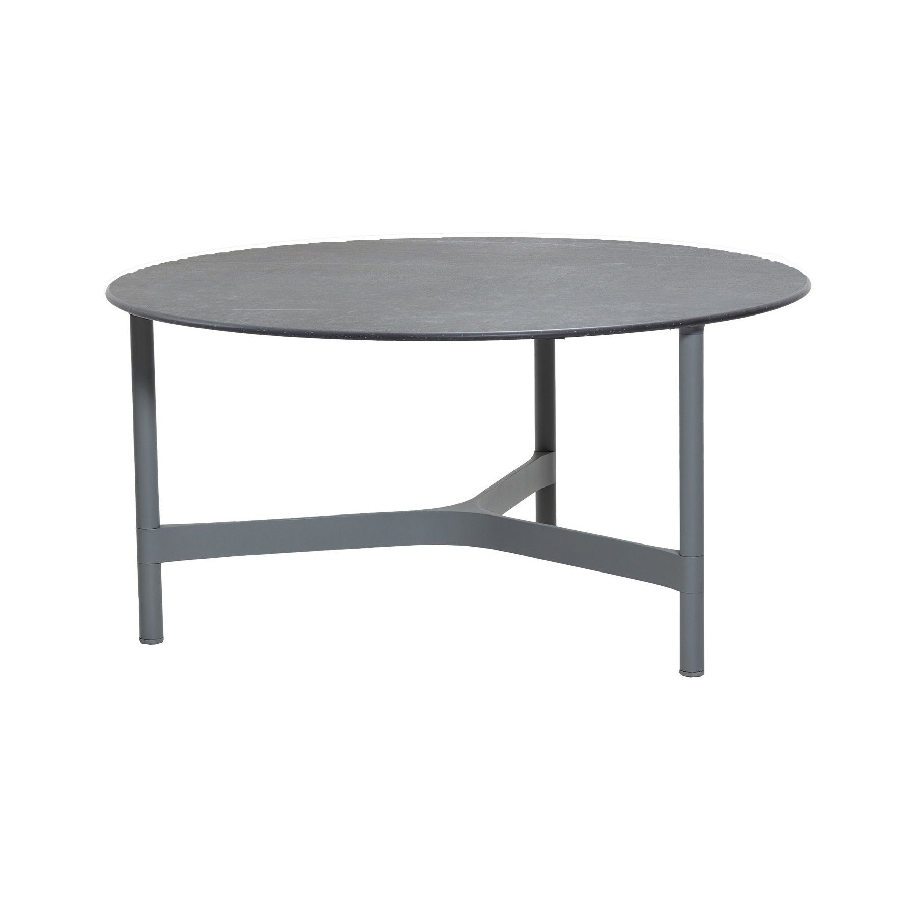 Cane-line "Twist" Loungetisch, groß, Gestell Aluminium hellgrau, Tischplatte Keramik schwarz