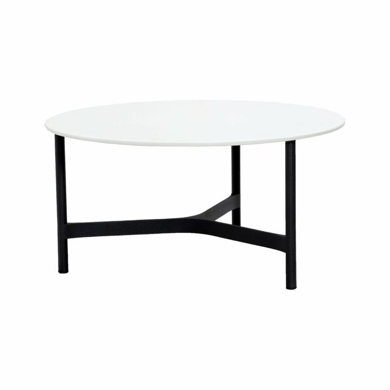 Cane-line "Twist" Loungetisch, groß, Gestell Aluminium lavagrau, Tischplatte HI-Core weiß