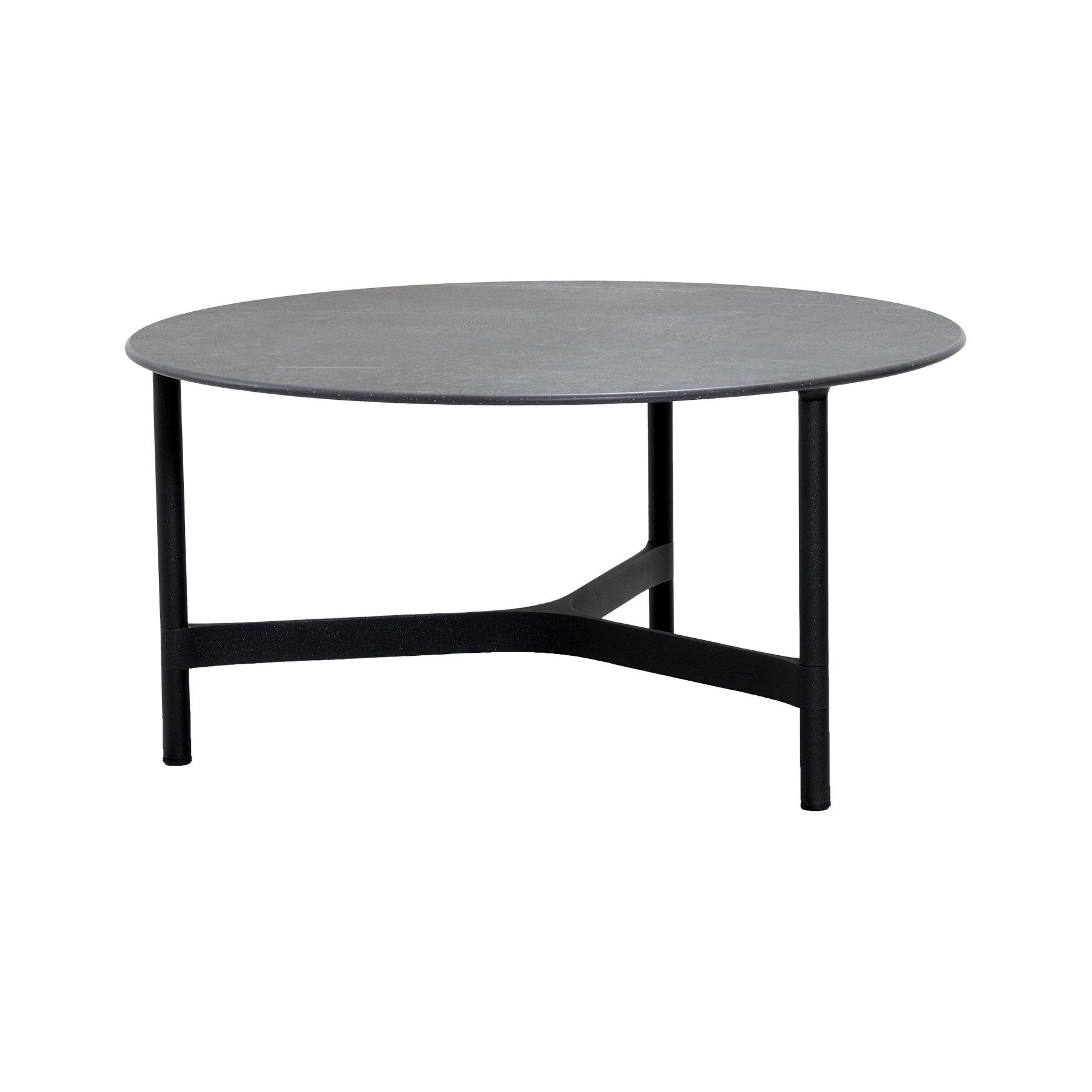 Cane-line "Twist" Loungetisch, groß, Gestell Aluminium lavagrau, Tischplatte Keramik schwarz