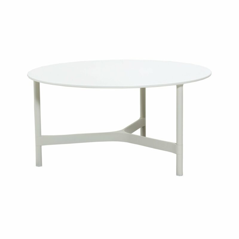 Cane-line "Twist" Loungetisch, groß, Gestell Aluminium weiß, Tischplatte HI-Core weiß