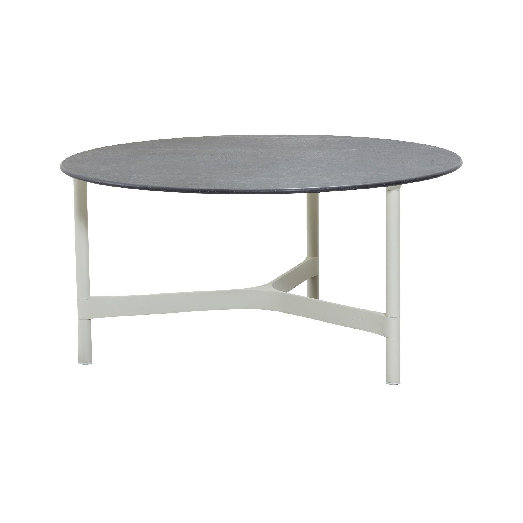 Cane-line "Twist" Loungetisch, groß, Gestell Aluminium weiß, Tischplatte Keramik schwarz