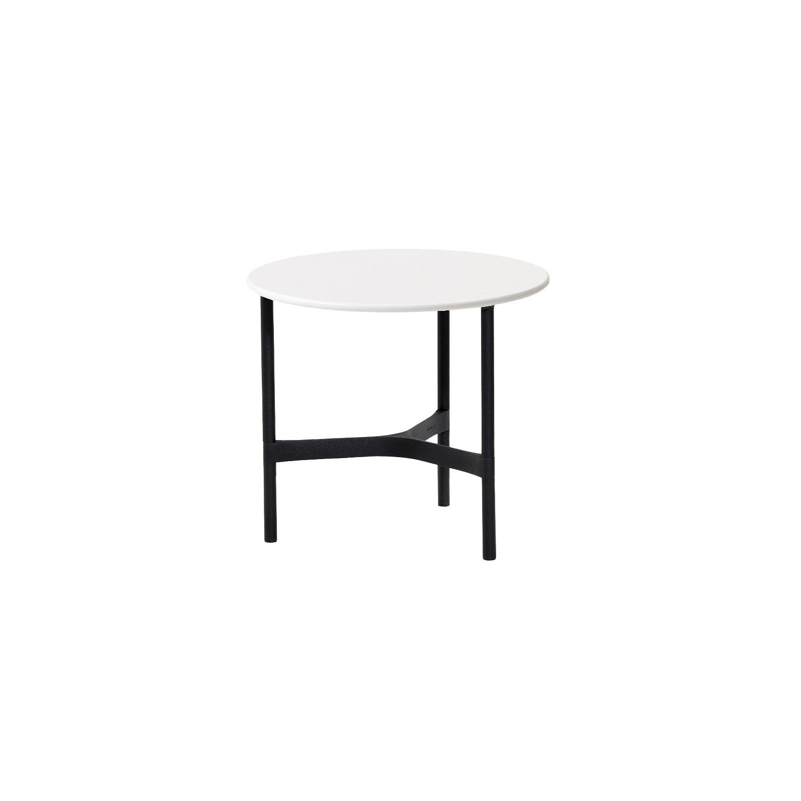 Cane-line "Twist" Loungetisch, klein, Gestell Aluminium lavagrau, Tischplatte HI-Core weiß
