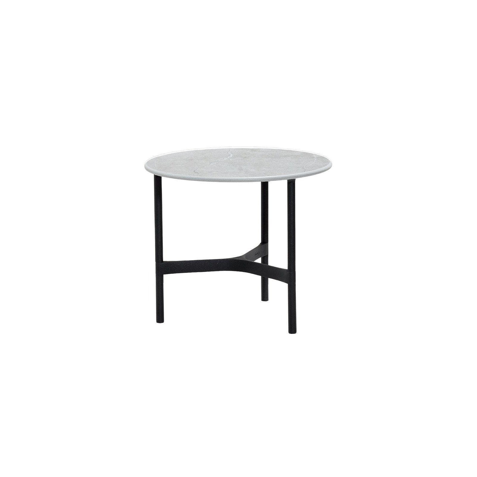 Cane-line "Twist" Loungetisch, klein, Gestell Aluminium lavagrau, Tischplatte Keramik grau