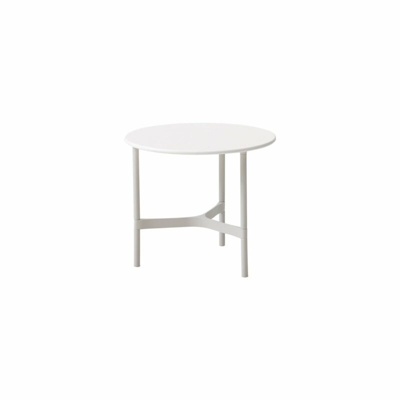 Cane-line "Twist" Loungetisch, klein, Gestell Aluminium weiß, Tischplatte HI-Core weiß