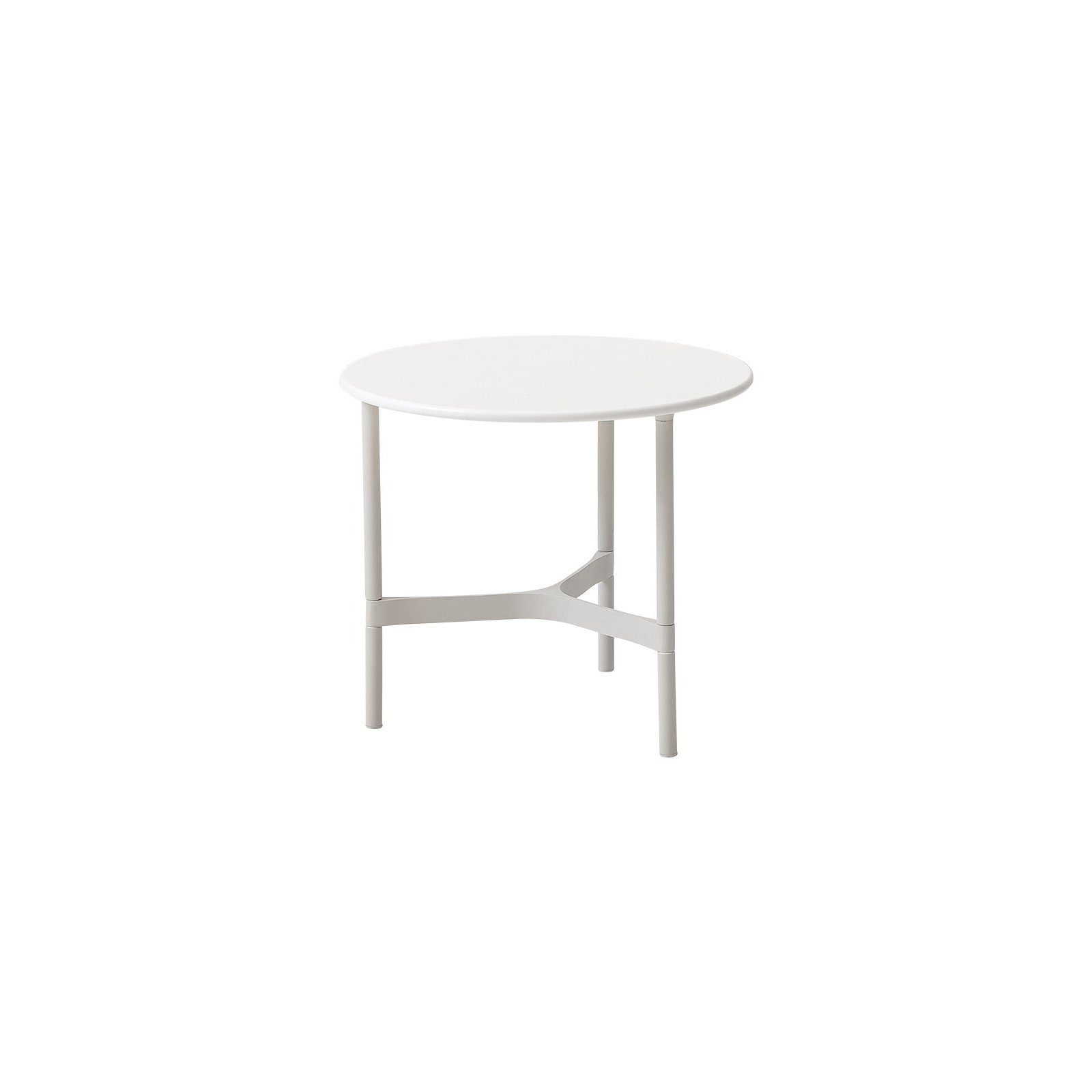 Cane-line "Twist" Loungetisch, klein, Gestell Aluminium weiß, Tischplatte HI-Core weiß