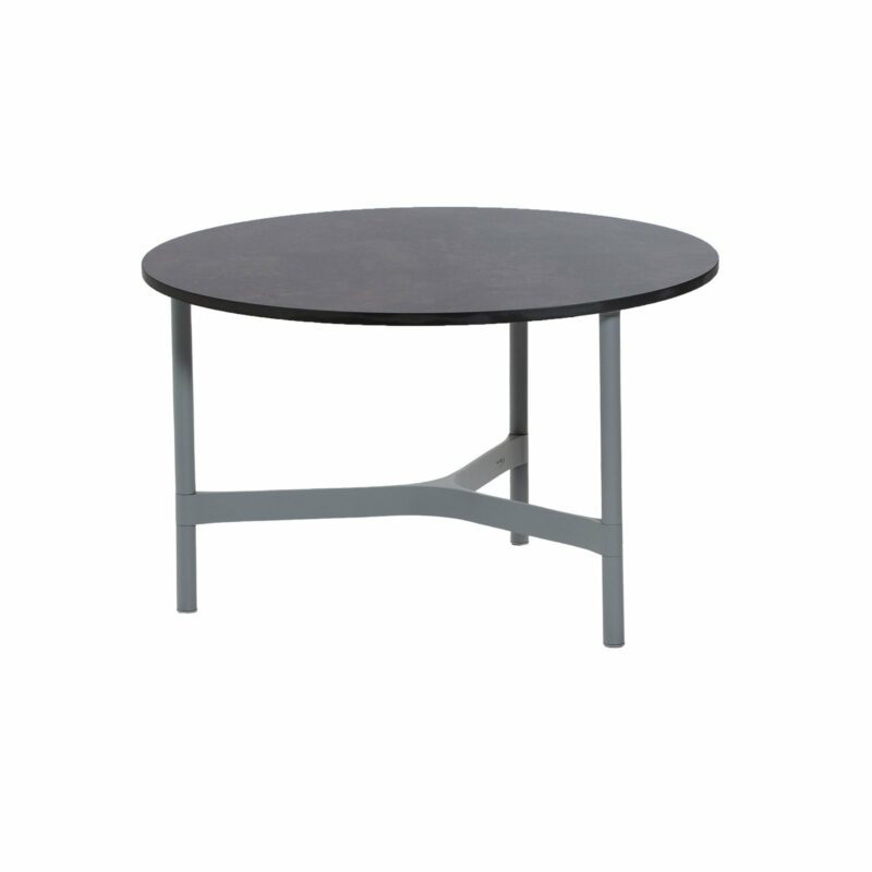 Cane-line "Twist" Loungetisch, mittelgroß, Gestell Aluminium hellgrau, Tischplatte HPL dark grey structure