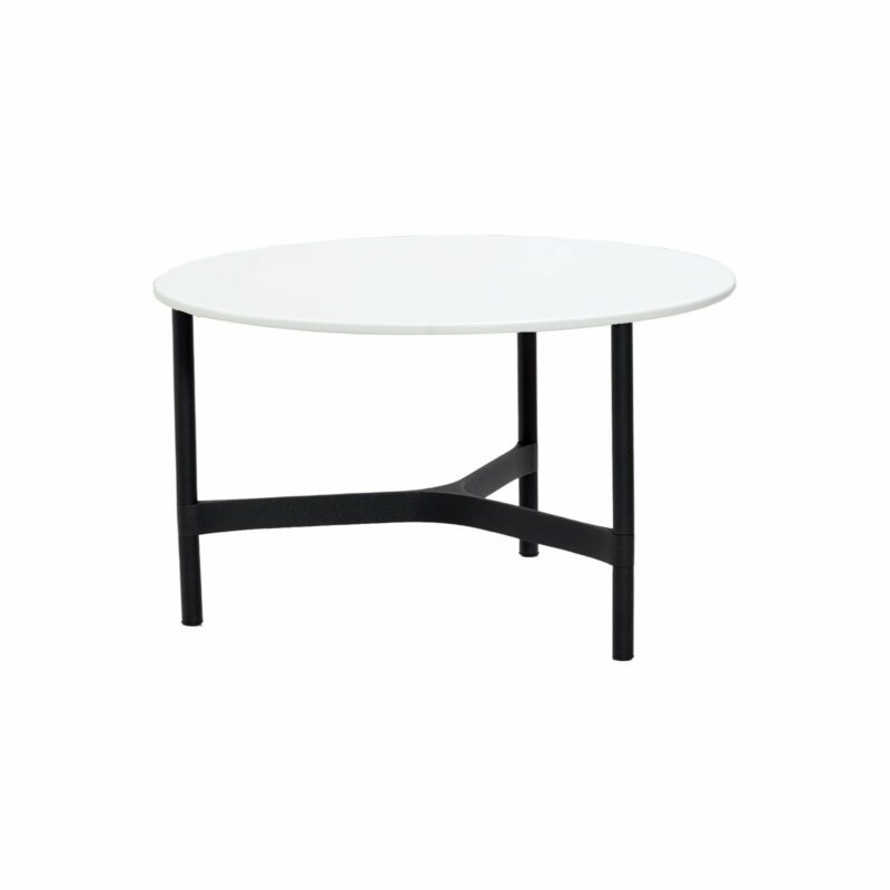 Cane-line "Twist" Loungetisch, mittelgroß, Gestell Aluminium lavagrau, Tischplatte CI-Core weiß