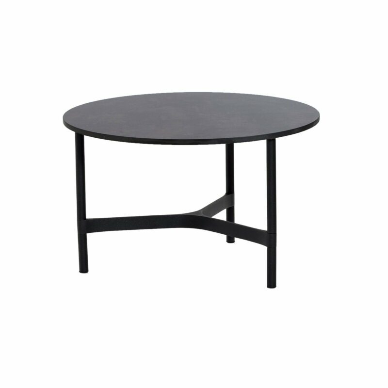 Cane-line "Twist" Loungetisch, mittelgroß, Gestell Aluminium lavagrau, Tischplatte HPL dark grey structure