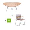 Houe Gartenmöbel-Set mit Tisch "Leaf" und Stapelsessel "Click", Lamellen multicolor 1