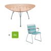Houe Gartenmöbel-Set mit Tisch "Leaf" und Stapelsessel "Click", Lamellen multicolor 2