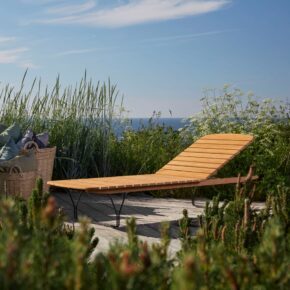 Houe Sonnenliege "Molo", Gestell Stahl schwarz, Bambuslamellen