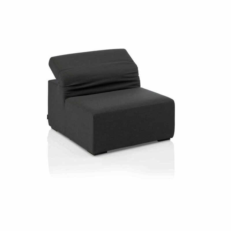 Kettler "Royal" Loungesessel, Gestell Aluminium, Polster Textilgewebe Sunbrella® anthrazit, Kopfstütze verstellbar