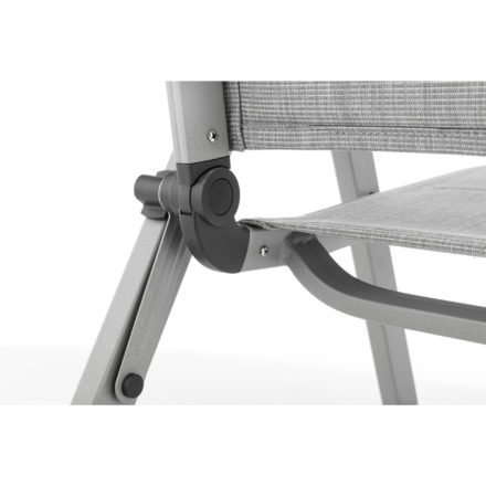 Kettler Multipositionssessel "Basic Plus", Aluminiumgestell silber, Sitz-und Rückenfläche Textilen Twitchell hellgrau gepolstert