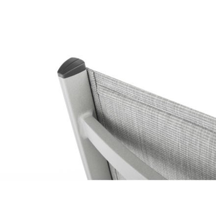 Kettler Multipositionssessel "Basic Plus Padded", Aluminiumgestell silber, Sitz-und Rückenfläche Textilen Twitchell hellgrau gepolstert