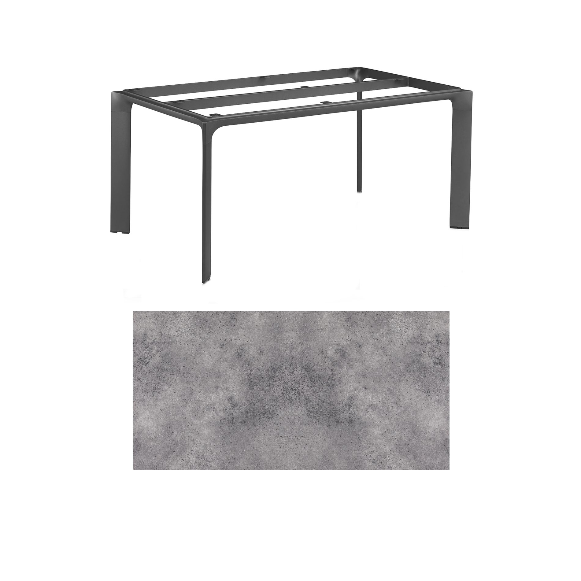 Kettler "Diamond" Tischsystem Gartentisch, Gestell Aluminium anthrazit, Tischplatte HPL anthrazit, 180x95 cm