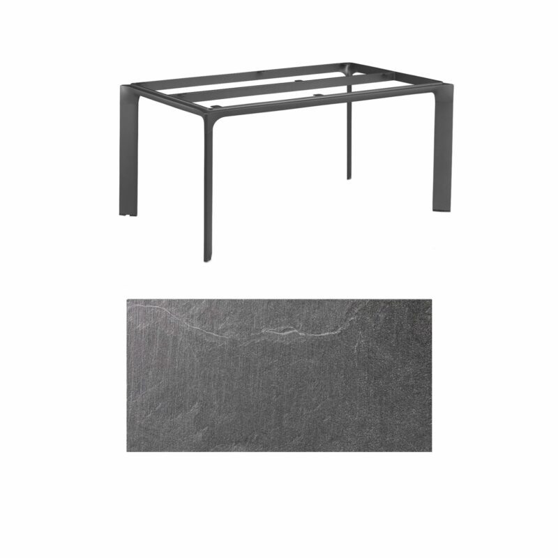 Kettler "Diamond" Tischsystem Gartentisch, Gestell Aluminium anthrazit, Tischplatte HPL Jura anthrazit, 180x95 cm