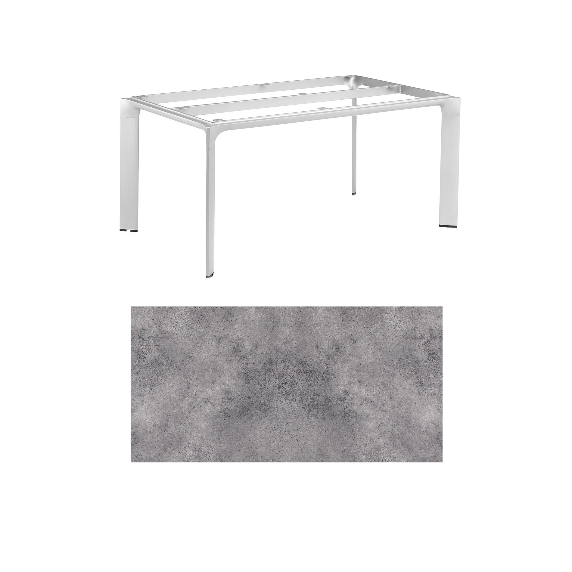 Kettler "Diamond" Tischsystem Gartentisch, Gestell Aluminium silber, Tischplatte HPL anthrazit, 180x95 cm