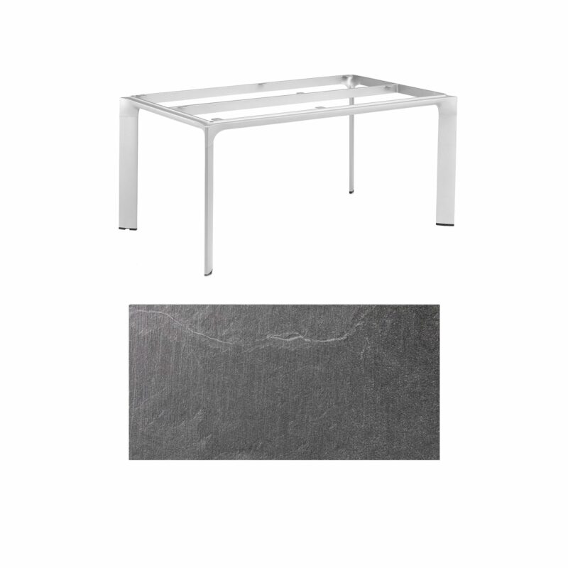 Kettler "Diamond" Tischsystem Gartentisch, Gestell Aluminium silber, Tischplatte HPL Jura anthrazit, 180x95 cm