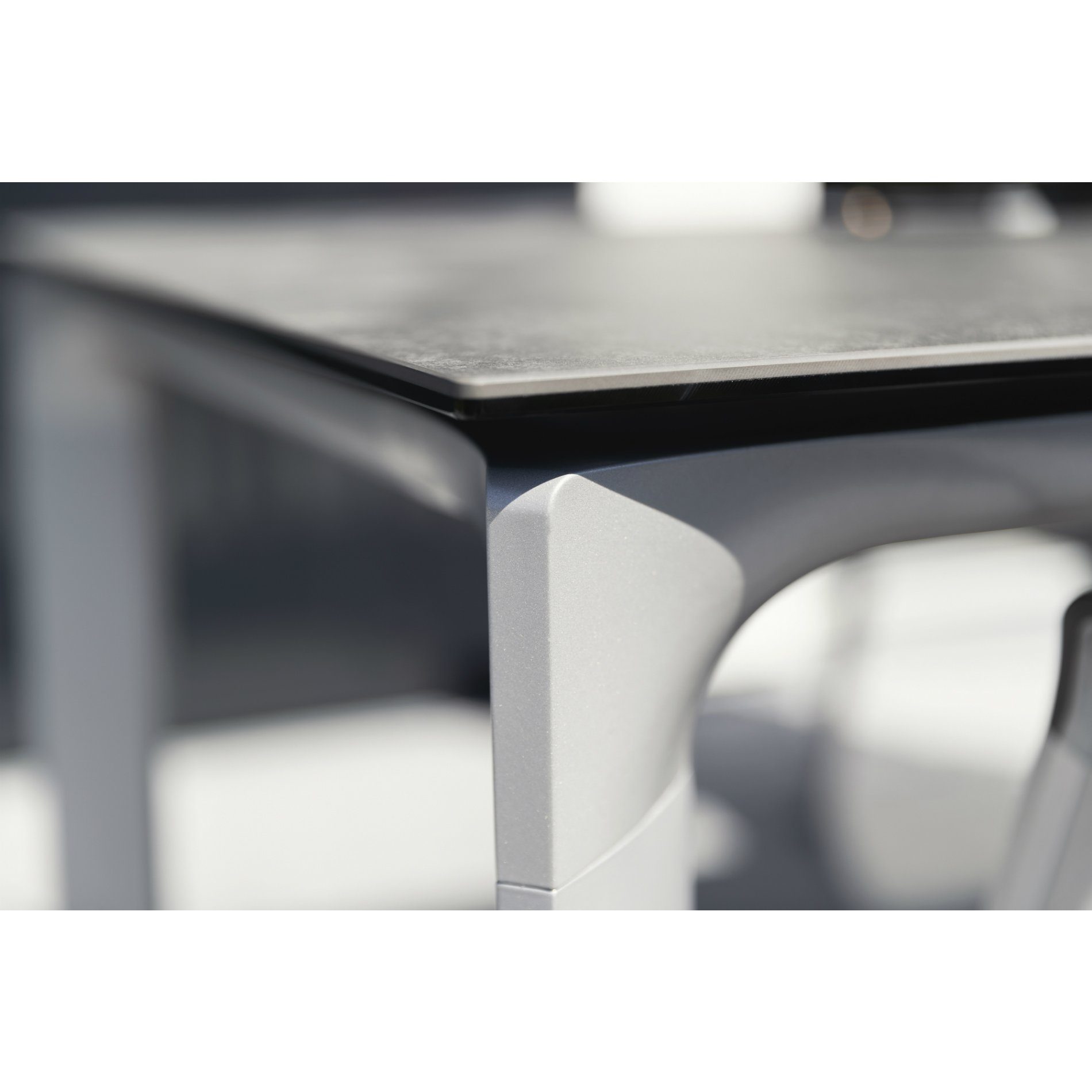Kettler Tischgestell "Diamond", Aluminium silber, Tischplatte HPL anthrazit