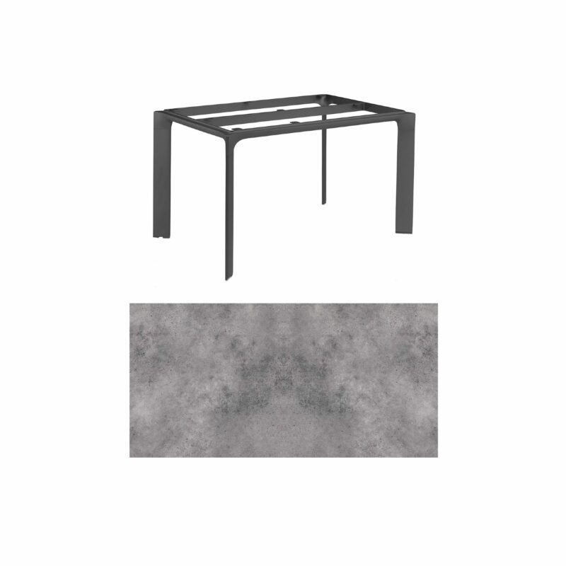 Kettler "Diamond" Tischsystem Gartentisch, Gestell Aluminium anthrazit, Tischplatte HPL anthrazit, 140x70 cm
