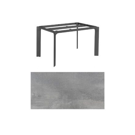 Kettler "Diamond" Tischsystem Gartentisch, Gestell Aluminium anthrazit, Tischplatte HPL silber-grau, 140x70 cm